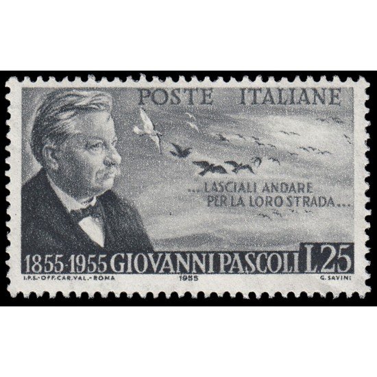 Italia Italy 704 1955 50 aniv. del nacimiento del poeta Giovani Pascoli MNH Italia Italy 704 1955 50 aniv. del nacimiento del poeta Giovani Pascoli MNH