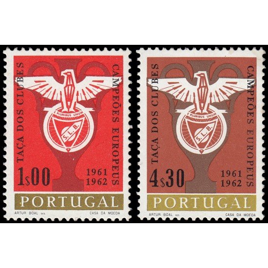 Portugal 914/15 1963 Doble victoria del equipo de fútbol Benfica de Lisboa MNH Portugal 914/15 1963 Doble victoria del equipo de fútbol Benfica de Lisboa MNH