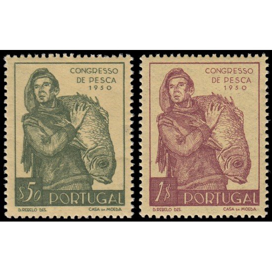 Portugal 742/43 1951 3 Congreso de pesca en Lisboa MNH Portugal 742/43 1951 3 Congreso de pesca en Lisboa MNH