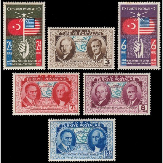 Turquía Turkey 906/11 1939 150 aniv. de la Constitución de Estados Unidos MNH Turquía Turkey 906/11 1939 150 aniv. de la Constitución de Estados Unidos MNH