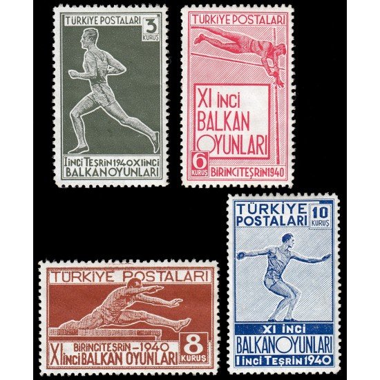 Turquía Turkey 943/46 1940 11 Juegos balcánicos en Ankara MNH Turquía Turkey 943/46 1940 11 Juegos balcánicos en Ankara MNH
