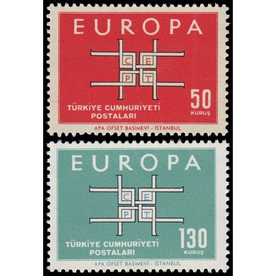 Turquía Turkey 1672/73 1963 Europa MNH Turquía Turkey 1672/73 1963 Europa MNH
