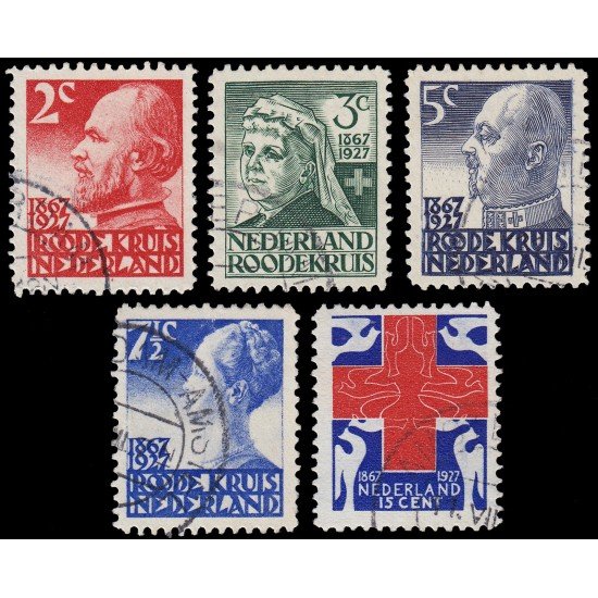 Holanda Netherlands 190/94 1927 60 aniv. de la Cruz Roja nacional Usados Holanda Netherlands 190/94 1927 60 aniv. de la Cruz Roja nacional Usados