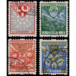 Holanda Netherlands 186a/89a 1926 Obras para la infancia Escudos de provincias Usados Holanda Netherlands 186a/89a 1926 Obras para la infancia Escudos de provincias Usados