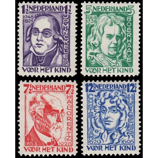 Holanda Netherlands 215/18 1928 En beneficio de la infancia Científicos famosos MNH Holanda Netherlands 215/18 1928 En beneficio de la infancia Científicos famosos MNH
