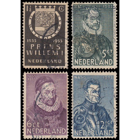 Holanda Netherlands 249/52 1933 4 centenario del nacimiento de Guillermo I el Taciturno Escudos y retratos Usados Holanda Netherlands 249/52 1933 4 centenario del nacimiento de Guillermo I el Taciturno Escudos y retratos Usados