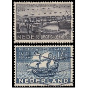 Holanda Netherlands 265/66 1934 Tricentenario de la ocupación de Curaçao Usados
