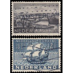 Holanda Netherlands 265/66 1934 Tricentenario de la ocupación de Curaçao Usados Holanda Netherlands 265/66 1934 Tricentenario de la ocupación de Curaçao Usados
