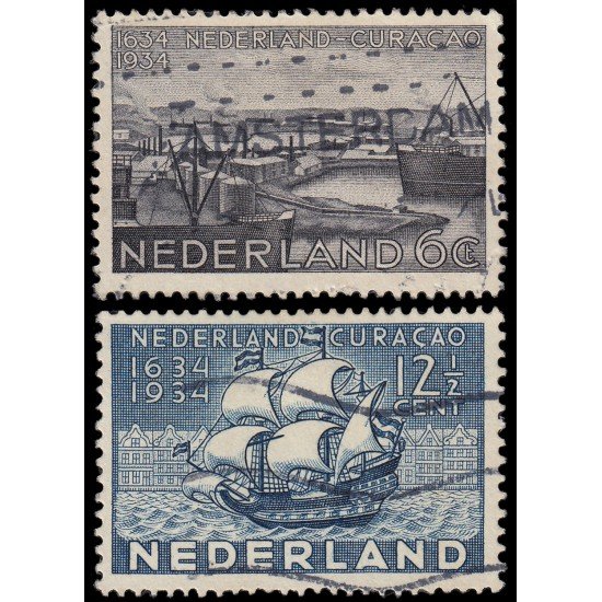 Holanda Netherlands 265/66 1934 Tricentenario de la ocupación de Curaçao Usados Holanda Netherlands 265/66 1934 Tricentenario de la ocupación de Curaçao Usados