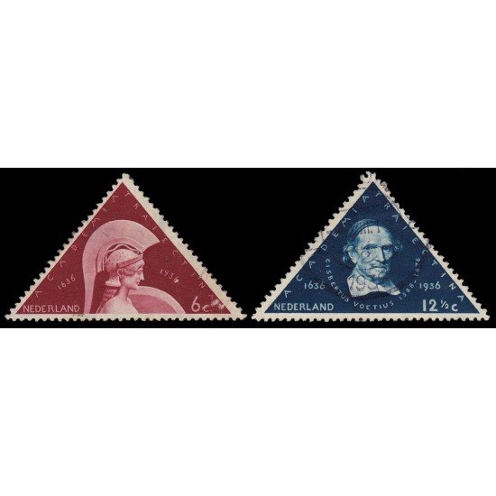 Holanda Netherlands 286/87 1936 Tricentenario de la fundación de la Academia de Utrecht Usados Holanda Netherlands 286/87 1936 Tricentenario de la fundación de la Academia de Utrecht Usados