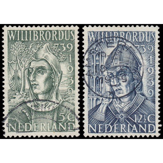 Holanda Netherlands 323/24 1939 12 centenario de la muerte de San Willibord Usados Holanda Netherlands 323/24 1939 12 centenario de la muerte de San Willibord Usados