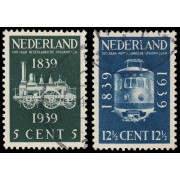 Holanda Netherlands 325/26 1939 Centenario del ferrocarril holandés Usados