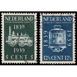 Holanda Netherlands 325/26 1939 Centenario del ferrocarril holandés Usados