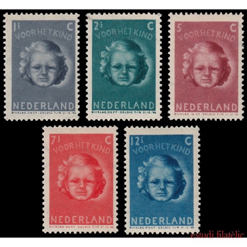 Holanda Netherlands 434/38  1945 Obras por la infancia MH