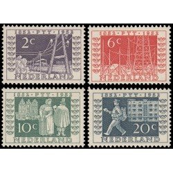 Holanda Netherlands 574/77 1952 Centenario de sellos y telégrafos estatales PTT MNH Holanda Netherlands 574/77 1952 Centenario de sellos y telégrafos estatales PTT MNH