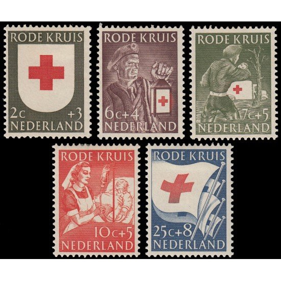 Holanda Netherlands 595/99 1953 En beneficio de la Cruz Roja MH Holanda Netherlands 595/99 1953 En beneficio de la Cruz Roja MH