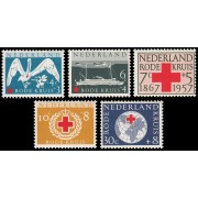 Holanda Netherlands 673/77 1957 90 aniv. de la Cruz Roja nacional MH