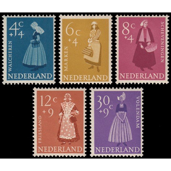 Holanda Netherlands 685/89 1958 Obras benéficas Serie verano Trajes regionales MH Holanda Netherlands 685/89 1958 Obras benéficas Serie verano Trajes regionales MH