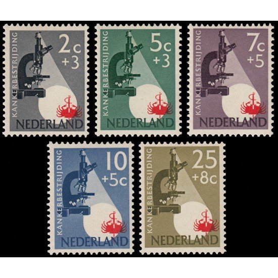 Holanda Netherlands 639/43 1955 En beneficio de la lucha contra el cancer MH Holanda Netherlands 639/43 1955 En beneficio de la lucha contra el cancer MH
