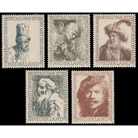 Holanda Netherlands 649/53 1956 350 aniv. del nacimiento de Rembrandt MH Holanda Netherlands 649/53 1956 350 aniv. del nacimiento de Rembrandt MH