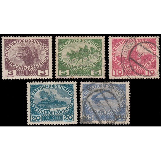 Österreich Austria 138/42 1915 Sobretasa en beneficio de los huérfanos de guerra Usados Österreich Austria 138/42 1915 Sobretasa en beneficio de los huérfanos de guerra Usados