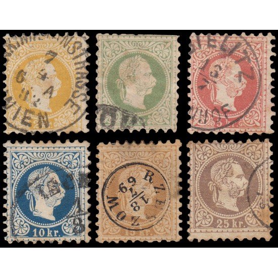 Österreich Austria 32/38 (falta valor 35) 1867-80 El emperador Francisco José Usados Österreich Austria 32/38 (falta valor 35) 1867-80 El emperador Francisco José Usados