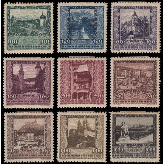 Österreich Austria 304/12 1923 Pueblos Villes MH Österreich Austria 304/12 1923 Pueblos Villes MH
