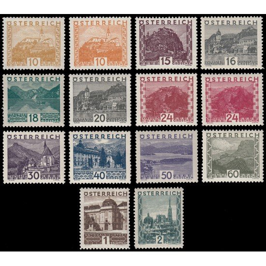 Österreich Austria 378/89 (+378a y 383a) 1929-31 Paisajes MH Österreich Austria 378/89 (+378a y 383a) 1929-31 Paisajes MH