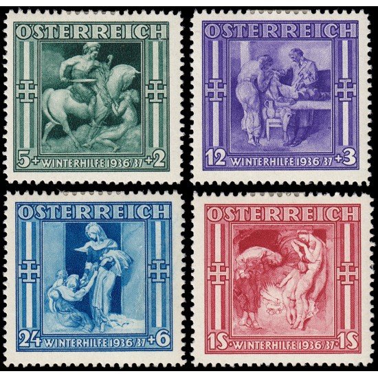 Österreich Austria 485/88 1936 Alivio de invierno Sujetos diversos MH Österreich Austria 485/88 1936 Alivio de invierno Sujetos diversos MH