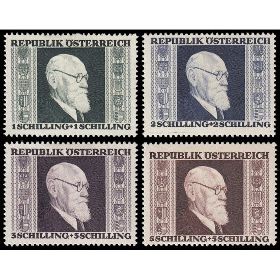 Österreich Austria 634/37 1946 Dr. Karl Renner presidente federal MH Österreich Austria 634/37 1946 Dr. Karl Renner presidente federal MH