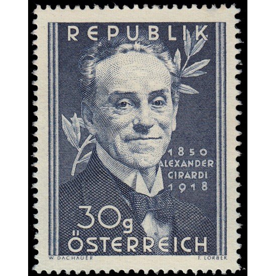 Österreich Austria 791 1950 Centenario del nacimiento del actor Alexander Giraldi MH Österreich Austria 791 1950 Centenario del nacimiento del actor Alexander Giraldi MH