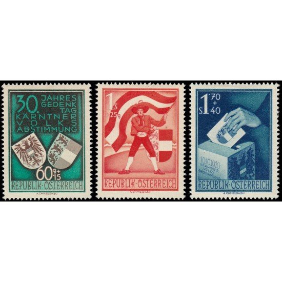 Österreich Austria 788/90 1950 30 aniversario del plebiscito carintio MH Österreich Austria 788/90 1950 30 aniversario del plebiscito carintio MH