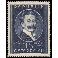Österreich Austria 769 1949 50 aniv. de la muerte de Johann Strauss hijo MH Österreich Austria 769 1949 50 aniv. de la muerte de Johann Strauss hijo MH