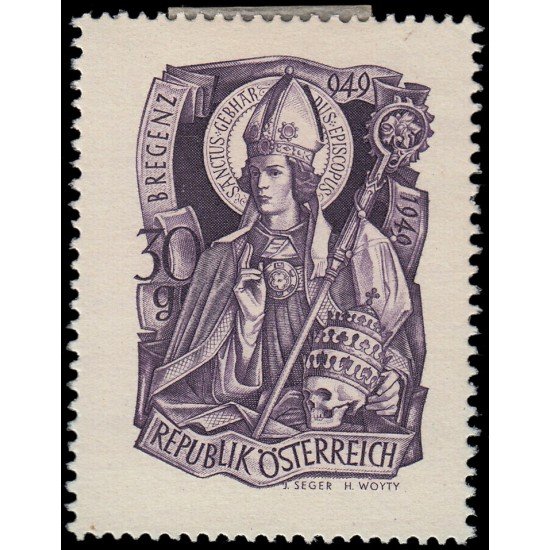 Österreich Austria 771 1949 Milenario del nacimiento de San Gebhard MH Österreich Austria 771 1949 Milenario del nacimiento de San Gebhard MH