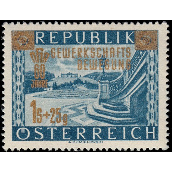 Österreich Austria 820 1953 60 aniv. del sindicalismo obrero Con sobrecarga M Österreich Austria 820 1953 60 aniv. del sindicalismo obrero Con sobrecarga M