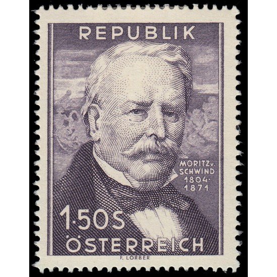 Österreich Austria 829 1954 150 aniv. del nacimiento del pintor Moritz von Schwind MH Österreich Austria 829 1954 150 aniv. del nacimiento del pintor Moritz von Schwind MH