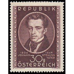 Österreich Austria 778 1949 Centenario de la muerte de Johann Strauss MH Österreich Austria 778 1949 Centenario de la muerte de Johann Strauss MH