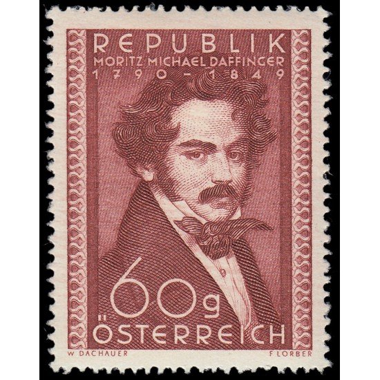 Österreich Austria 784 1950 160 aniv. del nacimiento del miniaturista Moritz-Michael Daffinger MH Österreich Austria 784 1950 160 aniv. del nacimiento del miniaturista Moritz-Michael Daffinger MH