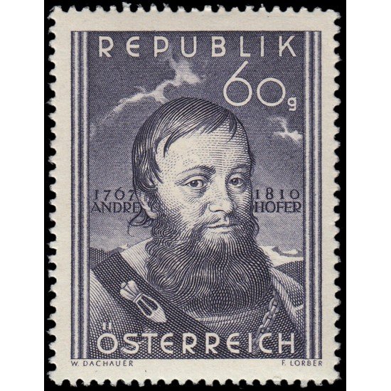 Österreich Austria 785 1950 140 aniv. de la muerte del tirolés Andreas Hofer MH Österreich Austria 785 1950 140 aniv. de la muerte del tirolés Andreas Hofer MH