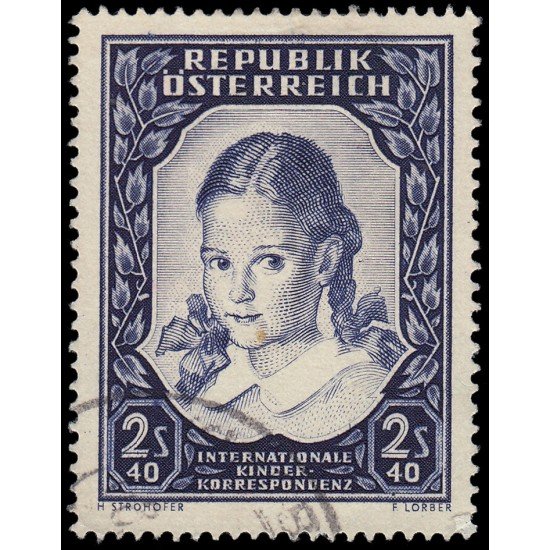 Österreich Austria 817 1952 Correspondencia internacional de niños Usado Österreich Austria 817 1952 Correspondencia internacional de niños Usado