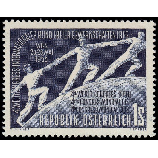 Österreich Austria 851 1955 4 Congreso mundial de la Confederación internacional de sindicatos libres CISL MH Österreich Austria 851 1955 4 Congreso mundial de la Confederación internacional de sindicatos libres CISL MH