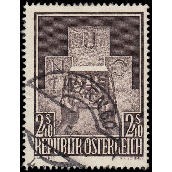 Österreich Austria 858 1956 Admisión de Austria en las Naciones Unidas Usado Österreich Austria 858 1956 Admisión de Austria en las Naciones Unidas Usado