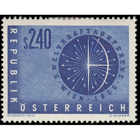 Österreich Austria 859 1956 5 Conferencia mundial de la energía en Viena MH Österreich Austria 859 1956 5 Conferencia mundial de la energía en Viena MH