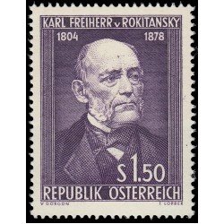 Österreich Austria 831 1954 150 aniv. del nacimiento de Karl Freiherr von Rokitansky MH Österreich Austria 831 1954 150 aniv. del nacimiento de Karl Freiherr von Rokitansky MH