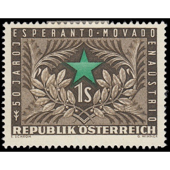 Österreich Austria 838 1954 50 Años de la introducción del Esperanto MH