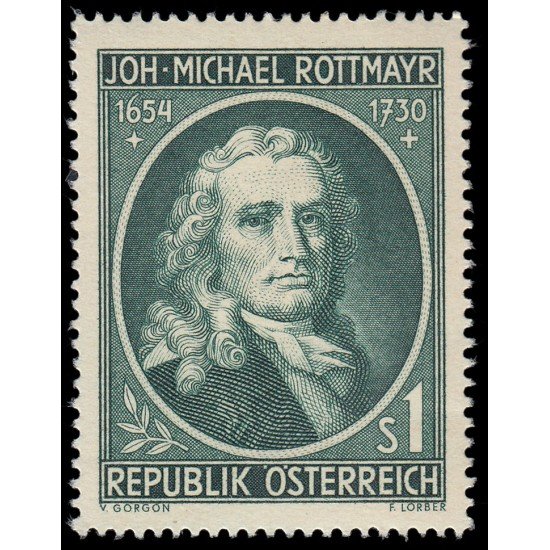 Österreich Austria 839 1954 Pintor Johann Michael Rottmayr von Rosenbrunn MH Österreich Austria 839 1954 Pintor Johann Michael Rottmayr von Rosenbrunn MH
