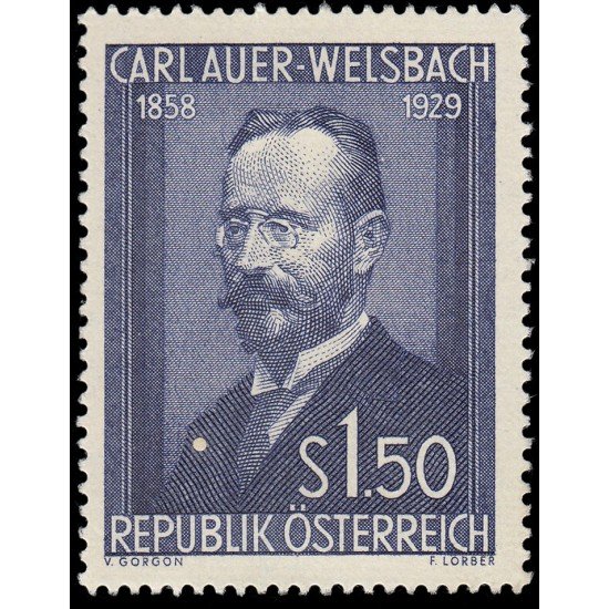 Österreich Austria 840 1954 Químico Carl Auer von Welsbach MH Österreich Austria 840 1954 Químico Carl Auer von Welsbach MH