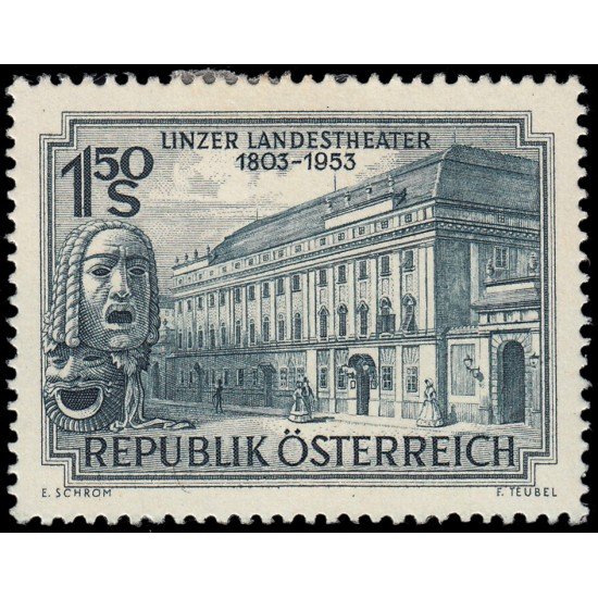 Österreich Austria 821 1953 150 aniv. del teatro municipal de Linz MH Österreich Austria 821 1953 150 aniv. del teatro municipal de Linz MH
