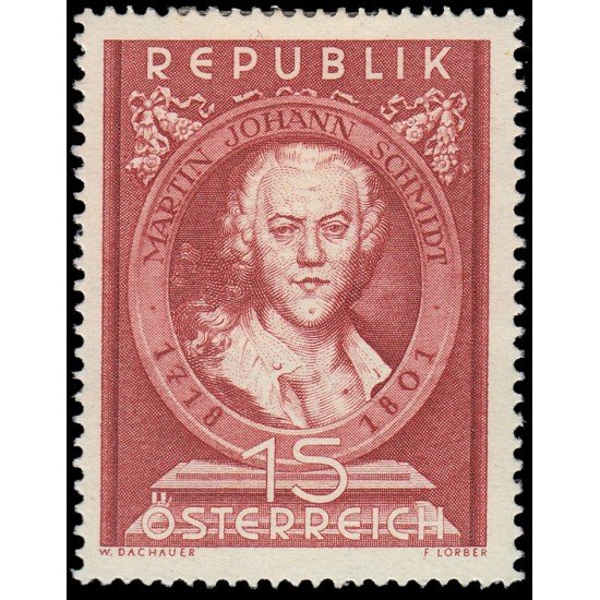 Österreich Austria 799 1951 150 aniv. de la muerte del pintor Martín Johann Schmidt MH Österreich Austria 799 1951 150 aniv. de la muerte del pintor Martín Johann Schmidt MH