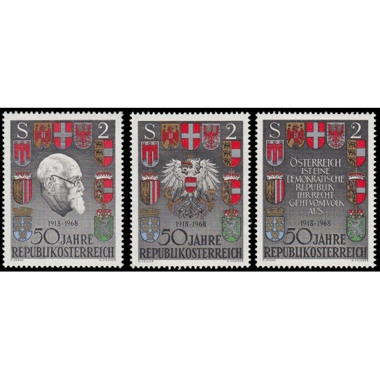 Österreich Austria 1103/05 1968 5 aniv. de la República Escudo de armas MH Österreich Austria 1103/05 1968 5 aniv. de la República Escudo de armas MH